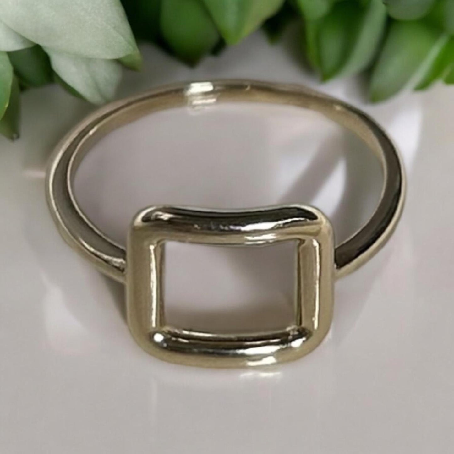 14K Open Square Ring