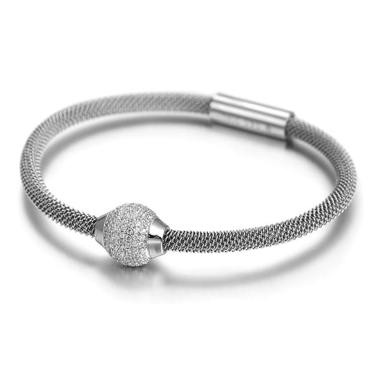 Sphere Pavé Mesh Bracelet