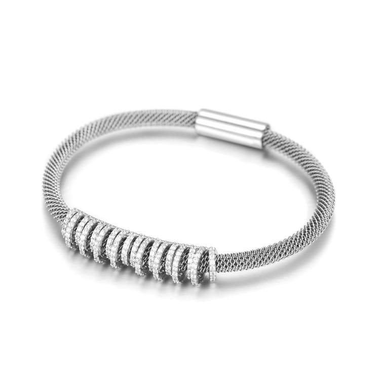 Pavé Bar Mesh Bracelet