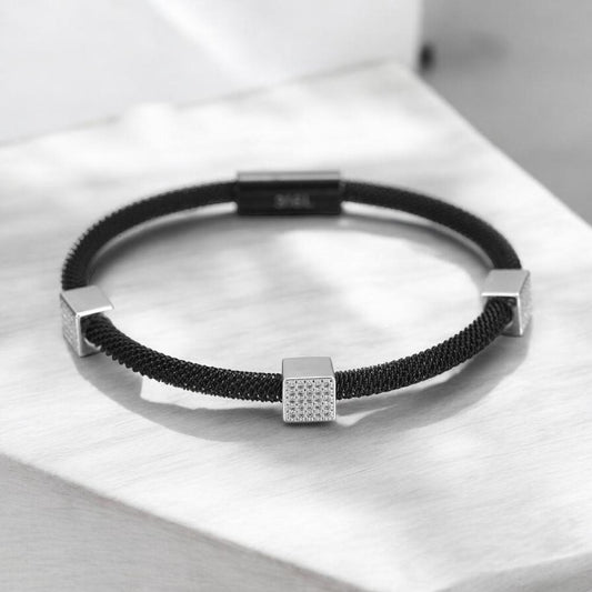 Cube Pavé Mesh Bracelet