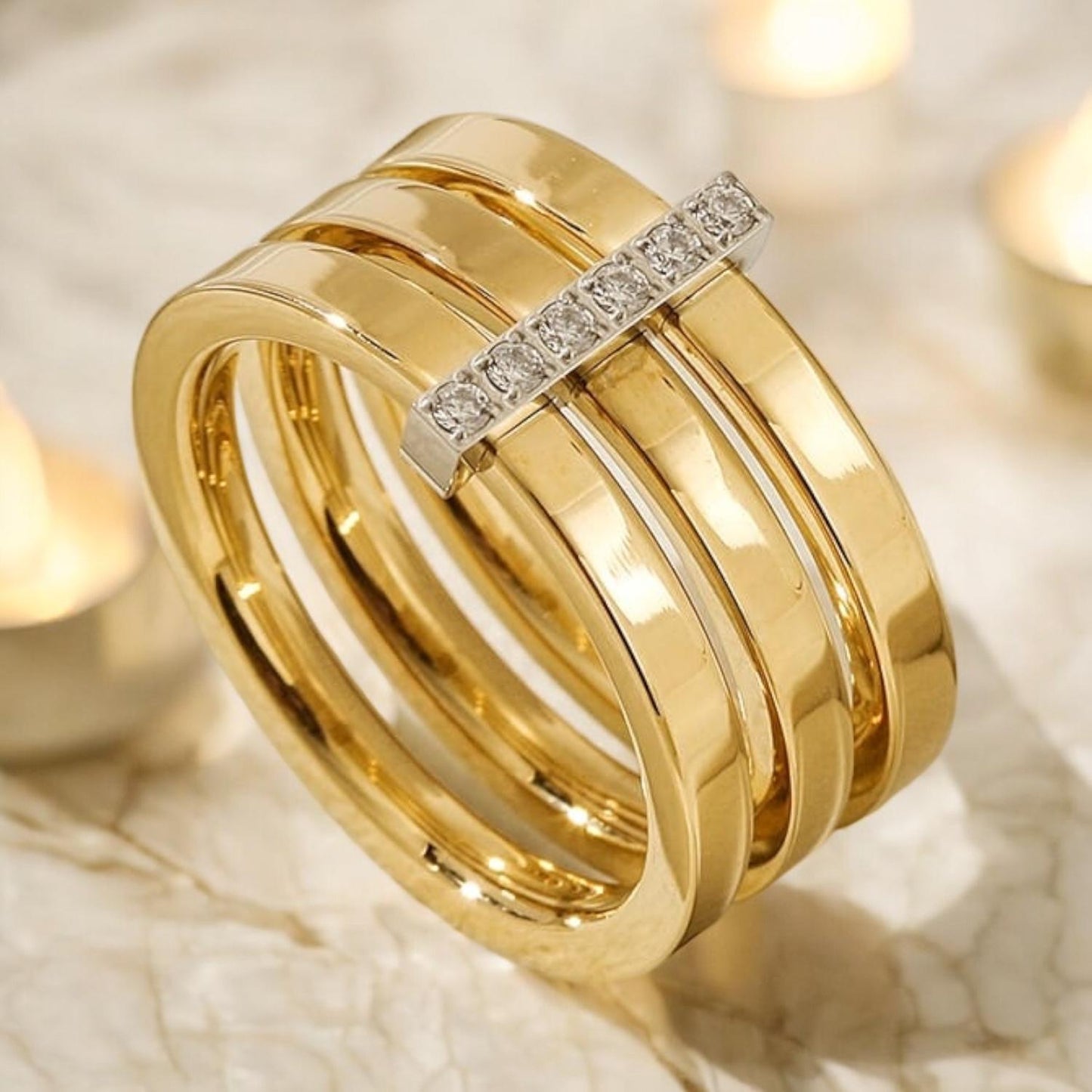 Pavé Bar Stacked Ring