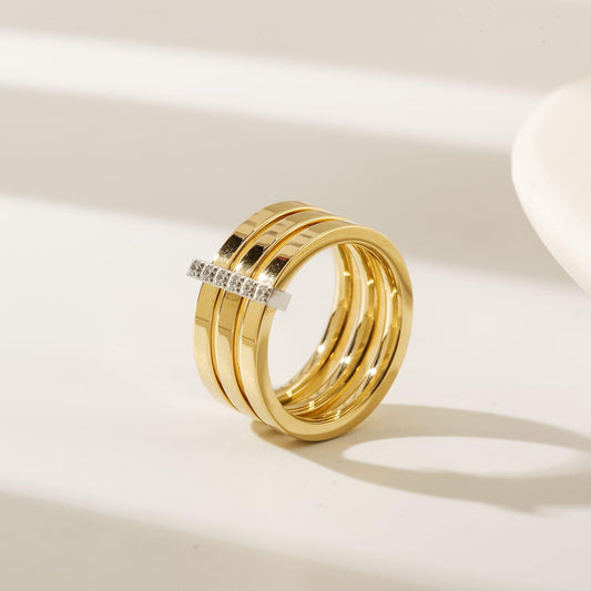 Pavé Bar Stacked Ring